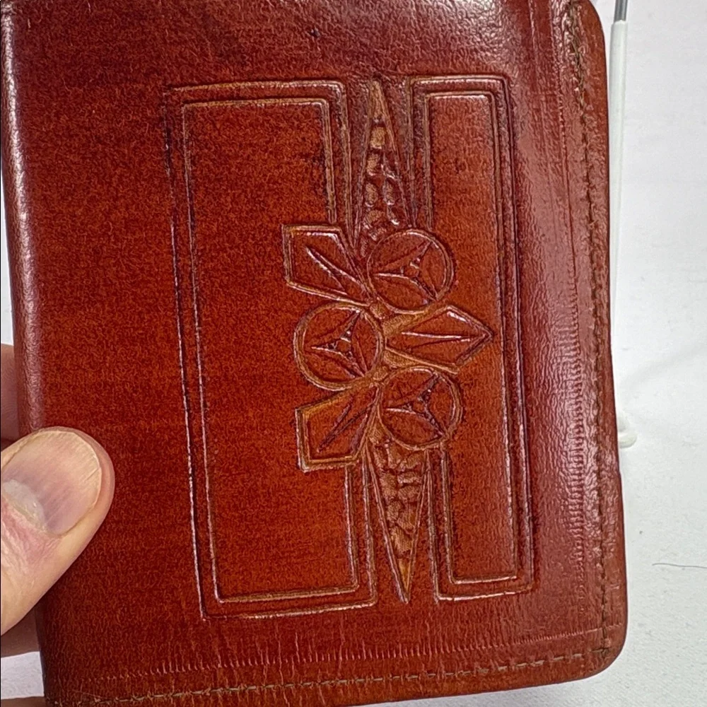 Unbranded Brown Tooled Leather Bifold Wallet